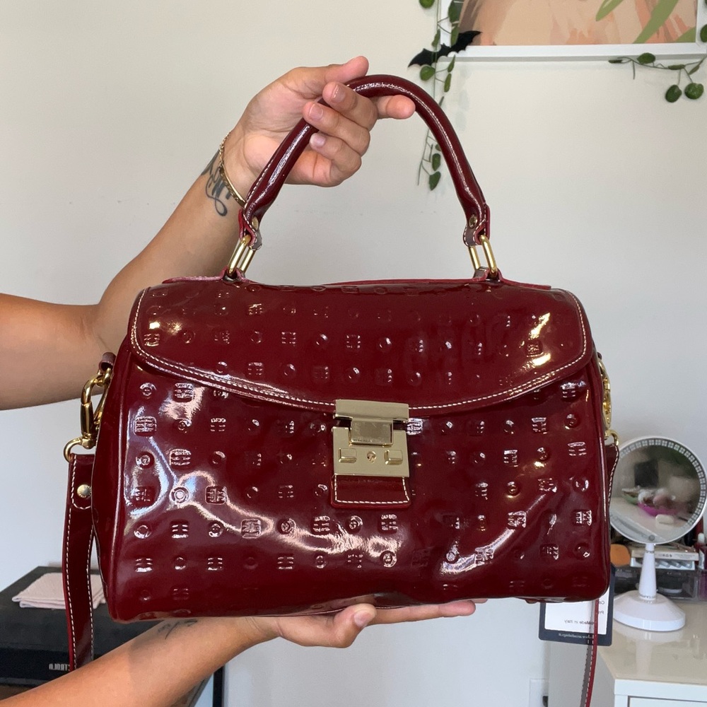 Vintage Arcadia Cherry Red Leather Bag